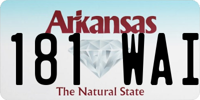 AR license plate 181WAI