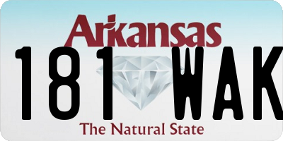 AR license plate 181WAK