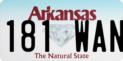 AR license plate 181WAN