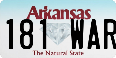 AR license plate 181WAR