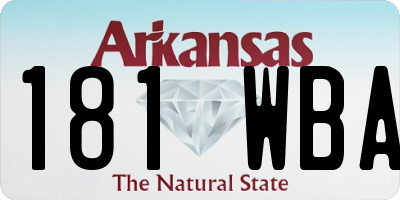 AR license plate 181WBA