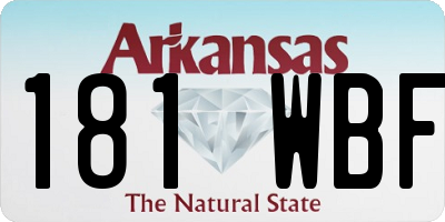 AR license plate 181WBF
