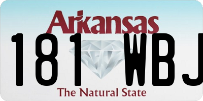 AR license plate 181WBJ