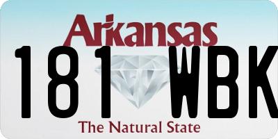 AR license plate 181WBK