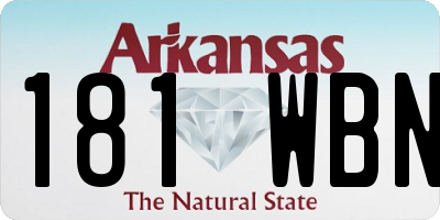 AR license plate 181WBN