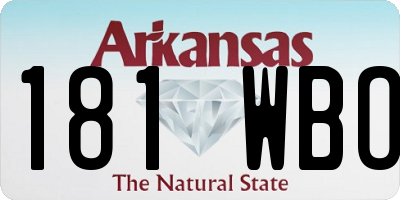 AR license plate 181WBO