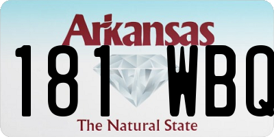 AR license plate 181WBQ