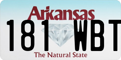 AR license plate 181WBT
