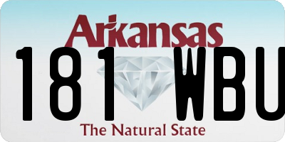 AR license plate 181WBU