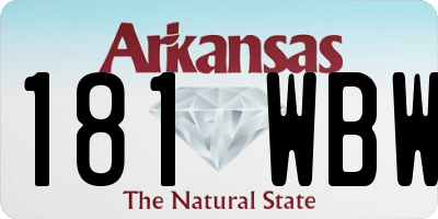 AR license plate 181WBW