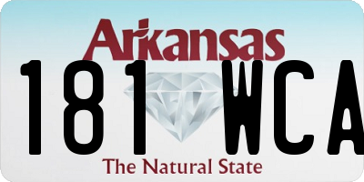 AR license plate 181WCA
