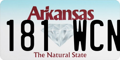AR license plate 181WCN