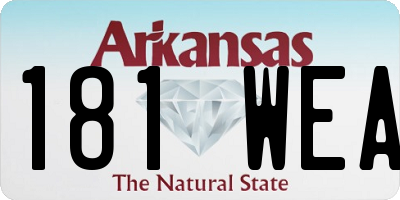 AR license plate 181WEA