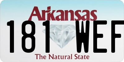 AR license plate 181WEF