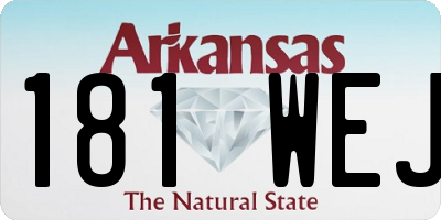 AR license plate 181WEJ
