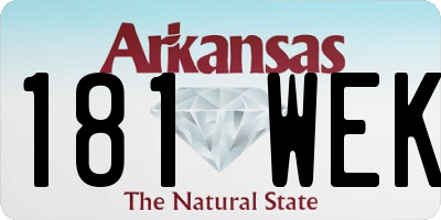 AR license plate 181WEK