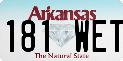 AR license plate 181WET