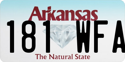 AR license plate 181WFA