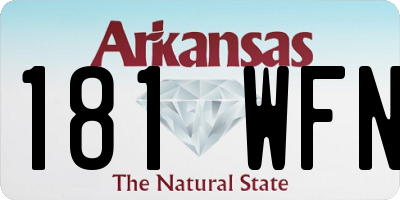 AR license plate 181WFN