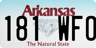 AR license plate 181WFO