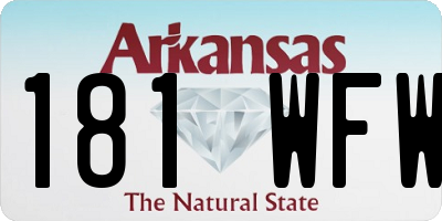 AR license plate 181WFW