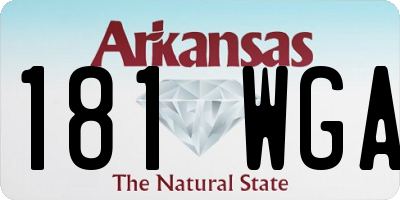 AR license plate 181WGA