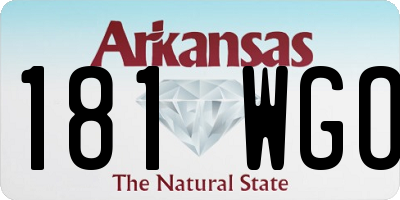 AR license plate 181WGO