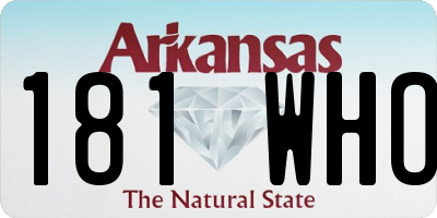 AR license plate 181WHO