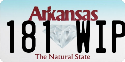AR license plate 181WIP