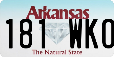 AR license plate 181WKO