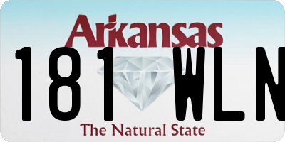 AR license plate 181WLN