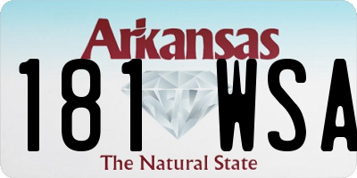 AR license plate 181WSA