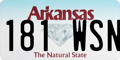AR license plate 181WSN