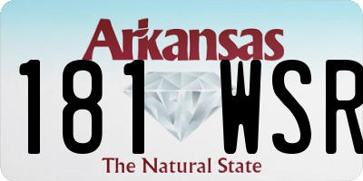 AR license plate 181WSR