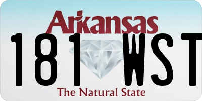 AR license plate 181WST