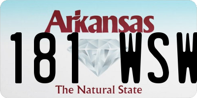 AR license plate 181WSW