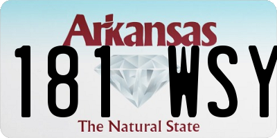 AR license plate 181WSY