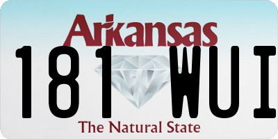 AR license plate 181WUI