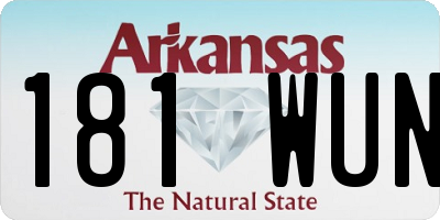 AR license plate 181WUN