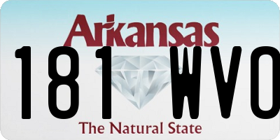 AR license plate 181WVO