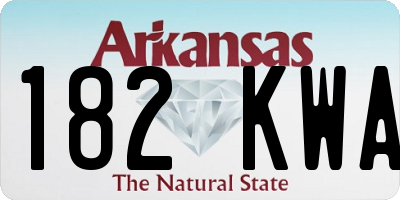 AR license plate 182KWA