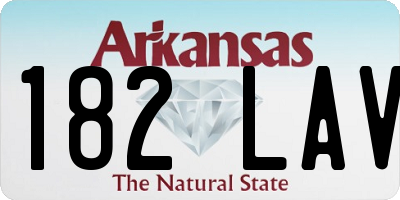 AR license plate 182LAV