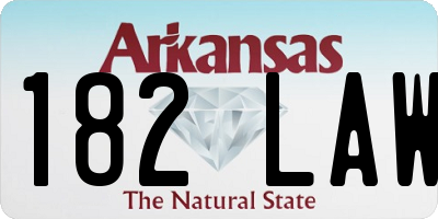 AR license plate 182LAW