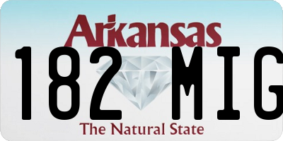 AR license plate 182MIG