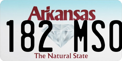 AR license plate 182MSO