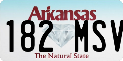 AR license plate 182MSV