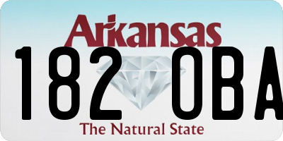 AR license plate 182OBA