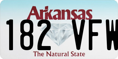 AR license plate 182VFW