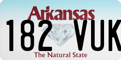 AR license plate 182VUK