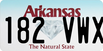 AR license plate 182VWX